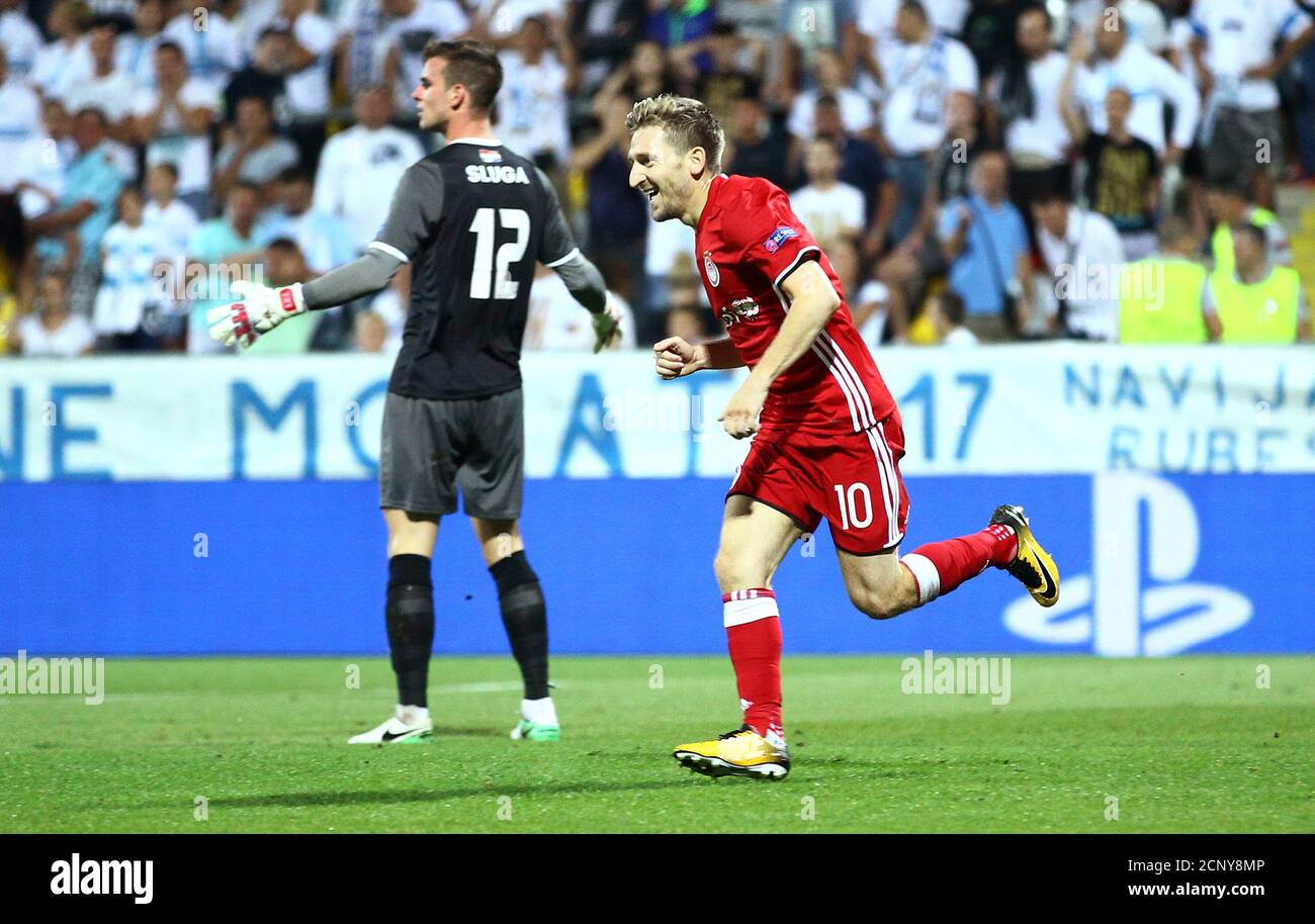 Soccer Football - Champions League Playoffs - HNK Rijeka v Olympiacos - Rijeka, Croatia - August 22, 2017 Olympiakos' Marko