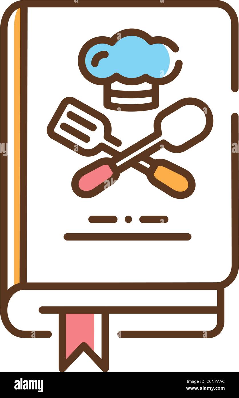 Culinary book color line icon. A kitchen reference containing recipes ...