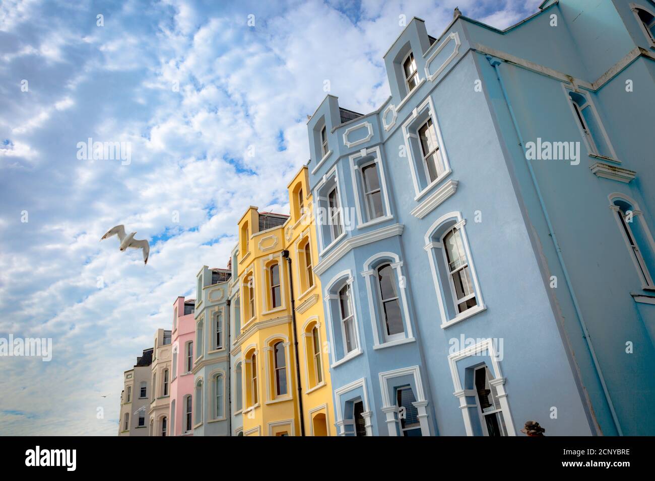 Traditional hotel and bed and breakfast buildings, esplanade, Tenby
