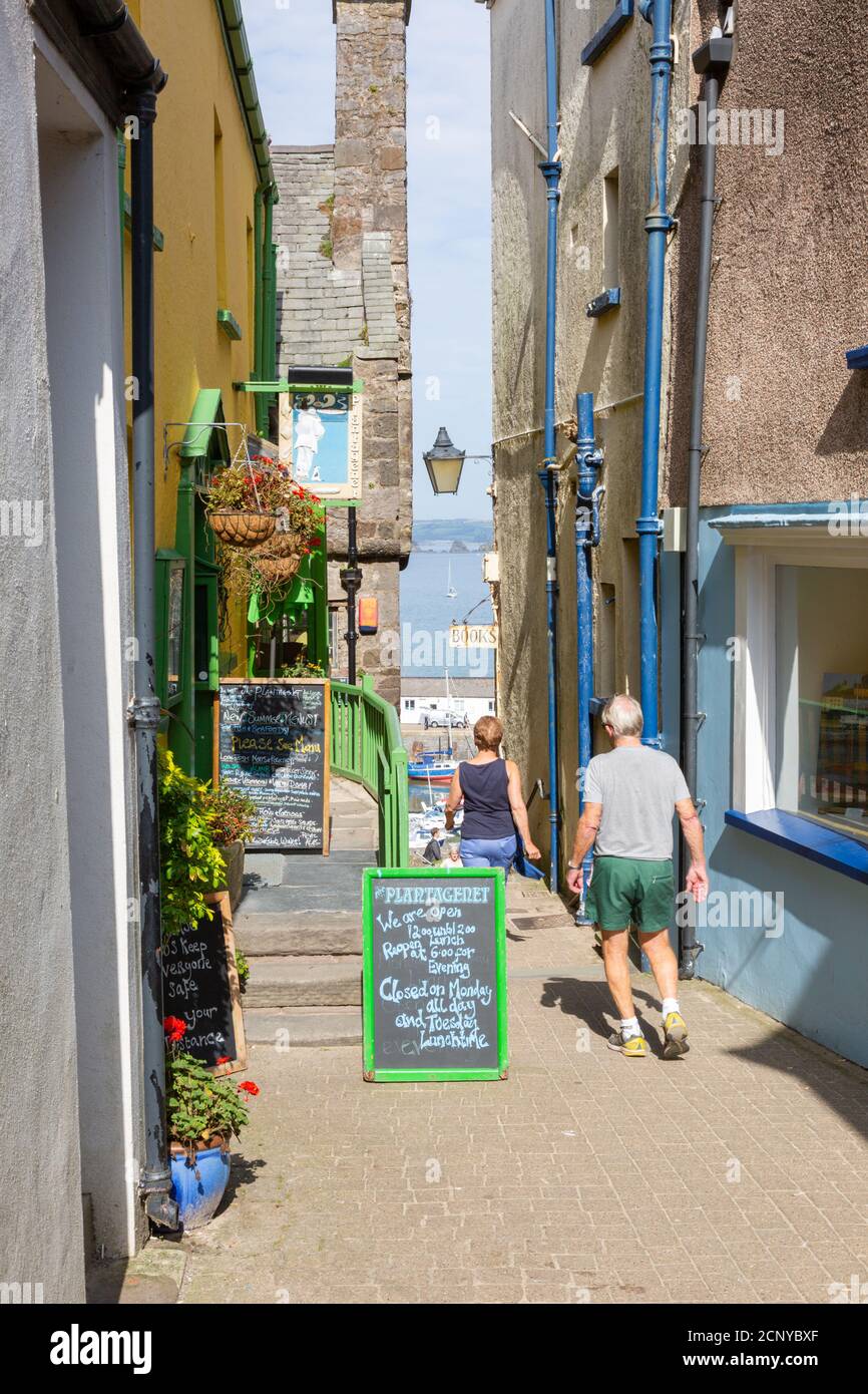 Side street, Tenby, Pembrokeshire, Wales, K Stock Photo Alamy