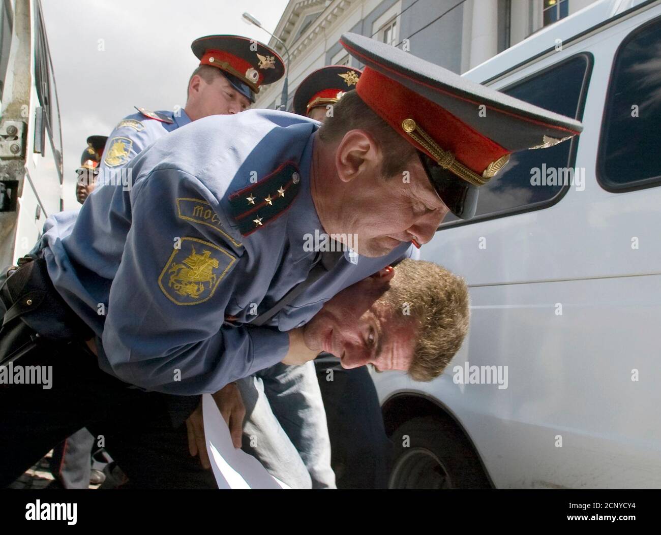 Russian police hat hi-res stock 