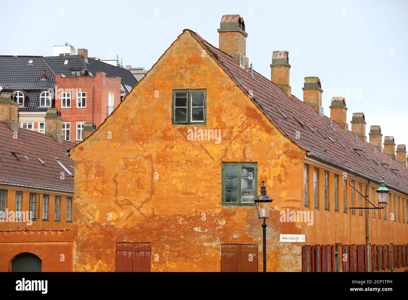 Terraced Nyboder homes in Copenhagen Stock Photo