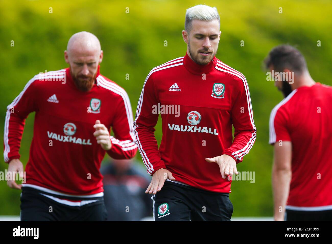 Football Soccer Euro 16 Wales Training Cosec Stadium Dinard France 4 7 16 James Collins And ron Ramsey R During A Wales Training Session Reuters Stephane Mahe Stock Photo Alamy