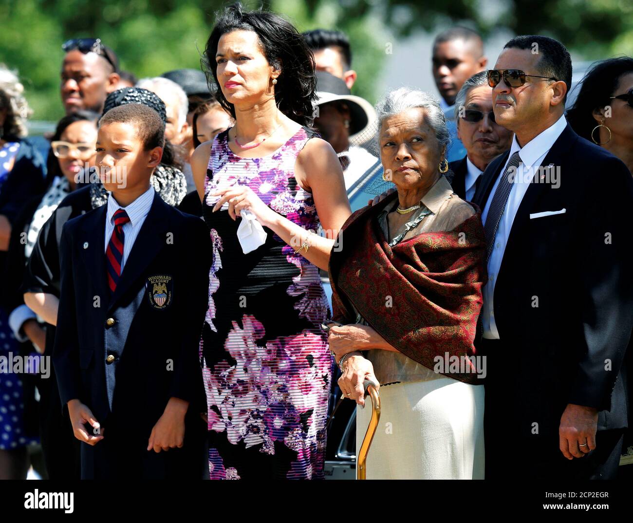 family-members-of-tuskegee-airman-and-former-u-s-olympic-medal-winner-second-lieutenant-malvin-greston-whitfield-watch-his-casket-being-carried-to-the-gravesite-at-arlington-national-cemetery-in-virginia-u-s-june
