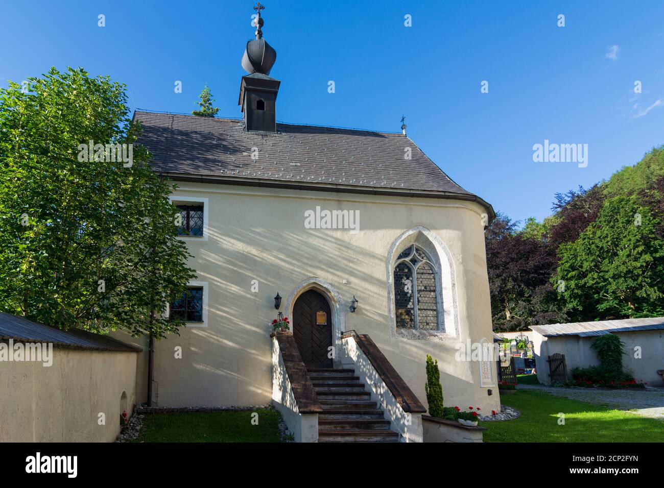 Tragöß-Sankt Katharein, chapel Antoniuskapelle in Tragöß in Hochsteiermark, Steiermark / Styria, Austria Stock Photo