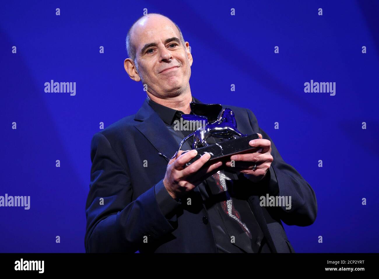 Samuel Maoz holds the Grand Jury Prize award for the movie 'Foxtrot' during the awards ceremony at the 74th Venice Film Festival in Venice, Italy September 9, 2017. REUTERS/Alessandro Bianchi Stock Photo