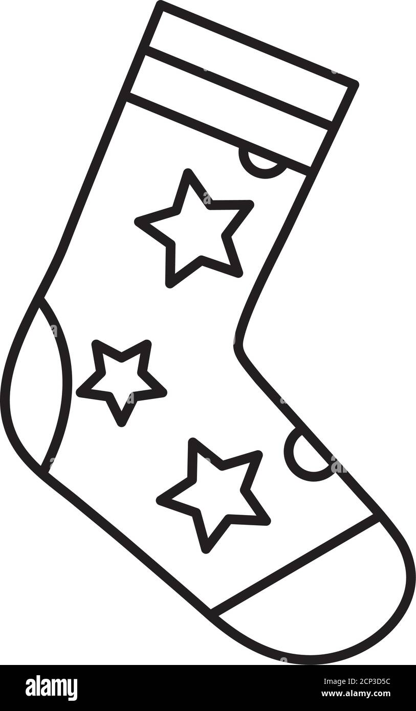 starry sock line style icon vector design Stock Vector