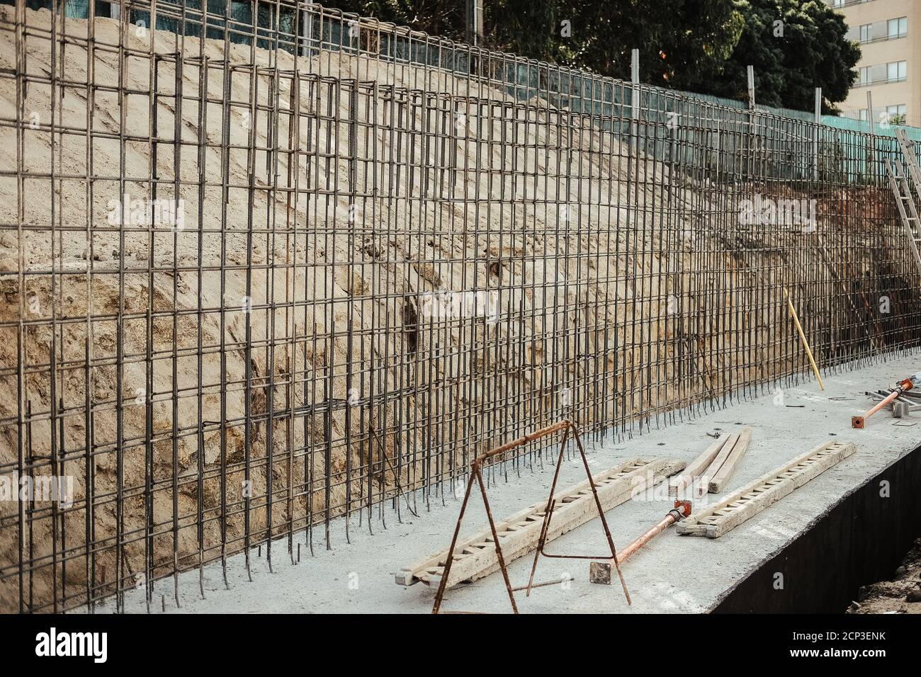 Selective focus shot of steel reinforcement for concrete Stock Photo ...