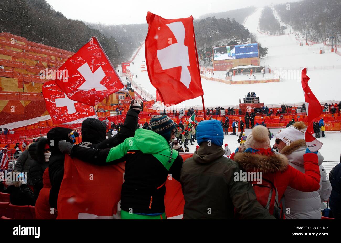 Swiss Fans With Flags High Resolution Stock Photography and Images - Alamy