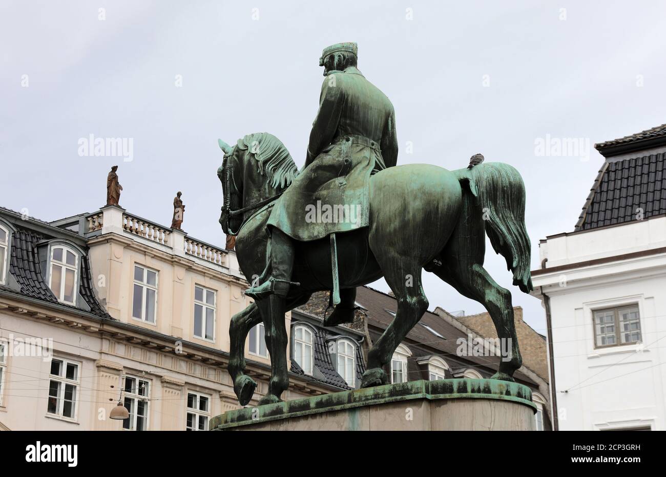 Equestrian statue of Christian X who was King of Denmark and Iceland Stock Photo