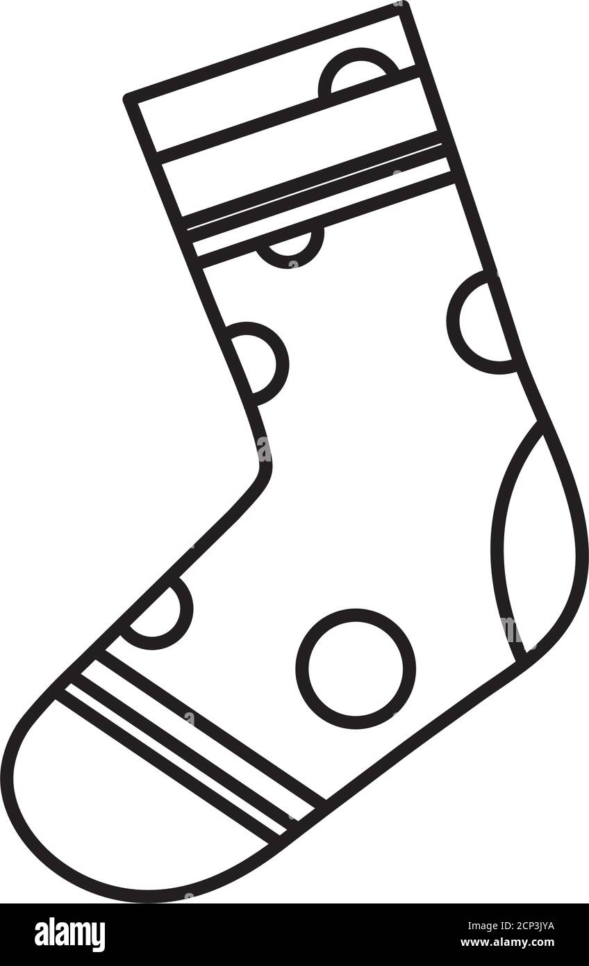 pointed sock line style icon vector design Stock Vector