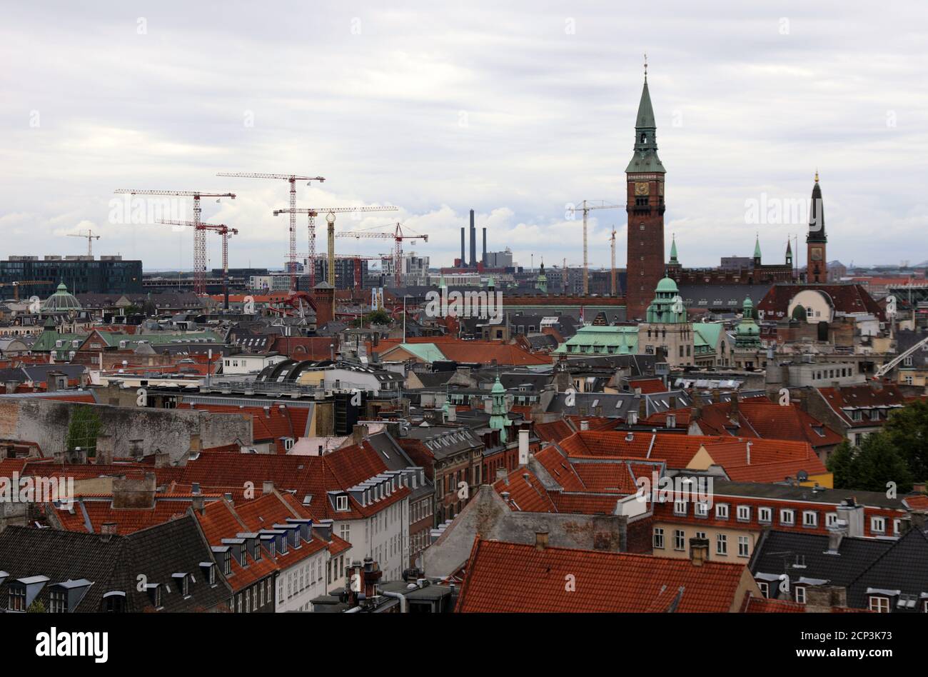 View. of Copenhagen from the Round Tower Stock Photo