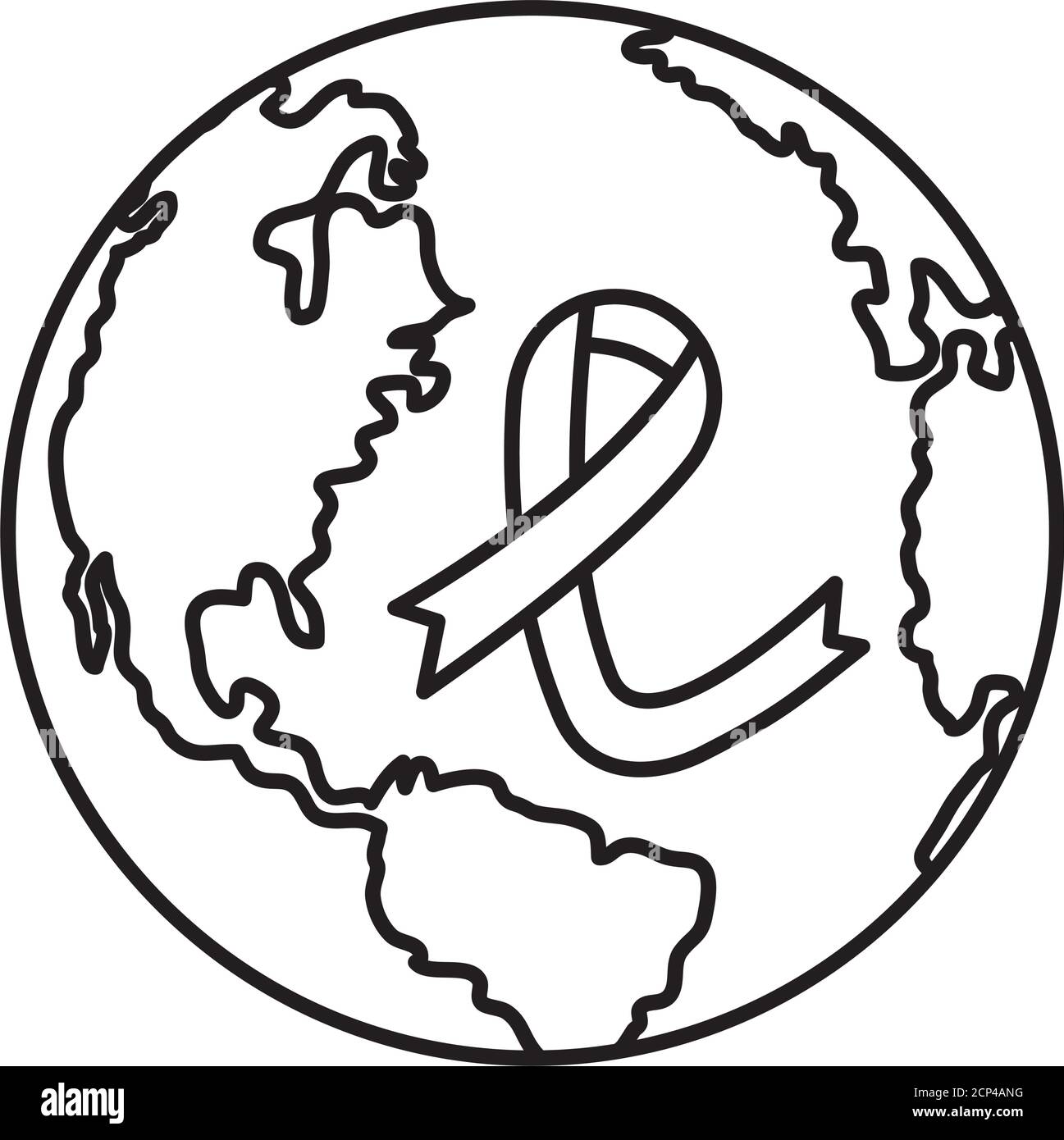 medical ribbon in world line style icon vector design Stock Vector ...