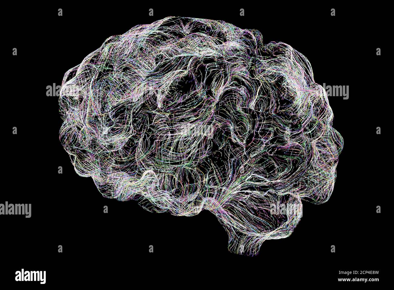 Brain neural network, computer illustration. Stock Photo