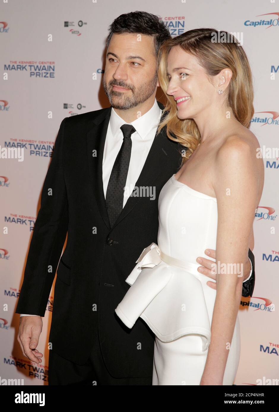 Comedian Jimmy Kimmel and his wife Molly McNearney arrive at the 19th annual Mark Twain Prize for American Humor honoring Bill Murray at the Kennedy Center in Washington, U.S., October 23, 2016.      REUTERS/Joshua Roberts Stock Photo