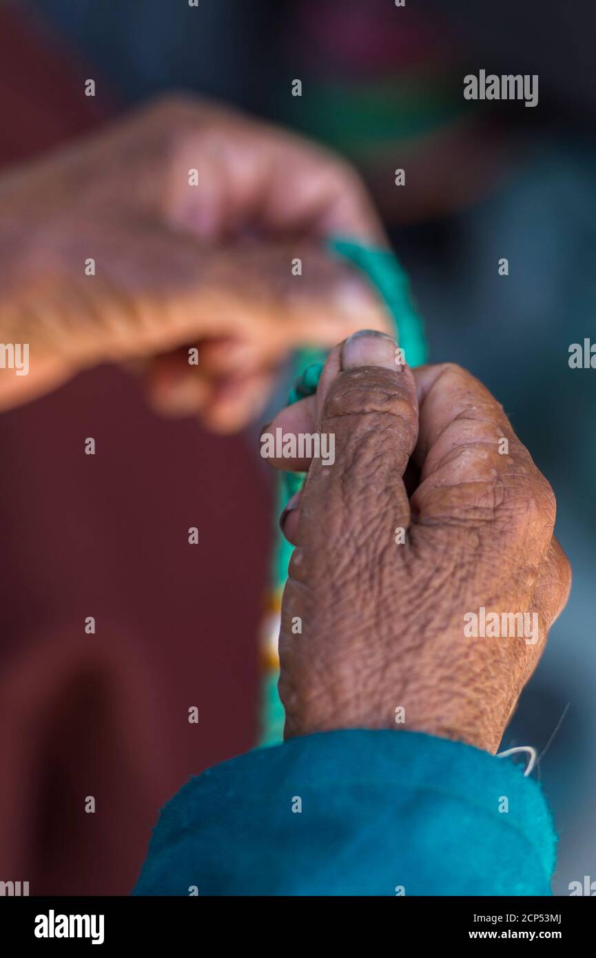 Padum, people are waiting for the Dalai Lama Stock Photo