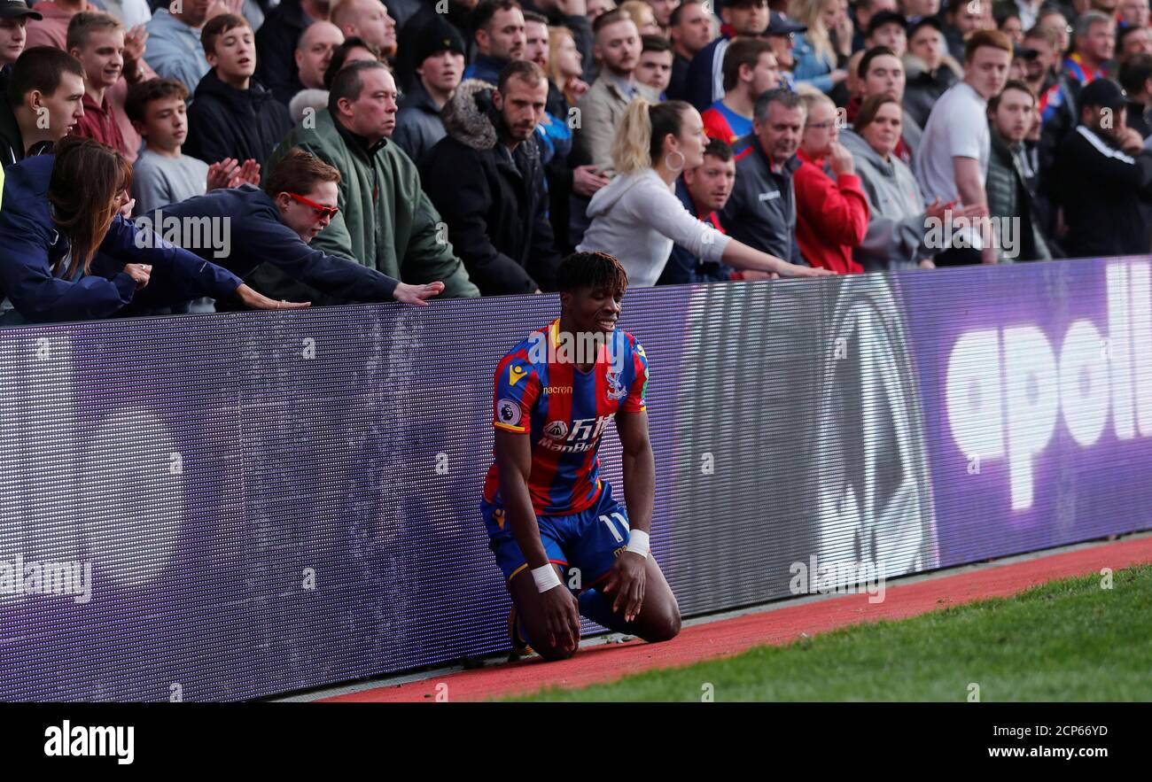 Soccer Football - Premier League - Crystal Palace vs West Ham United - Selhurst Park, London, Britain - October 28, 2017   Crystal Palace's Wilfried Zaha looks dejected    REUTERS/Eddie Keogh    EDITORIAL USE ONLY. No use with unauthorized audio, video, data, fixture lists, club/league logos or 'live' services. Online in-match use limited to 75 images, no video emulation. No use in betting, games or single club/league/player publications. Please contact your account representative for further details.? Stock Photo