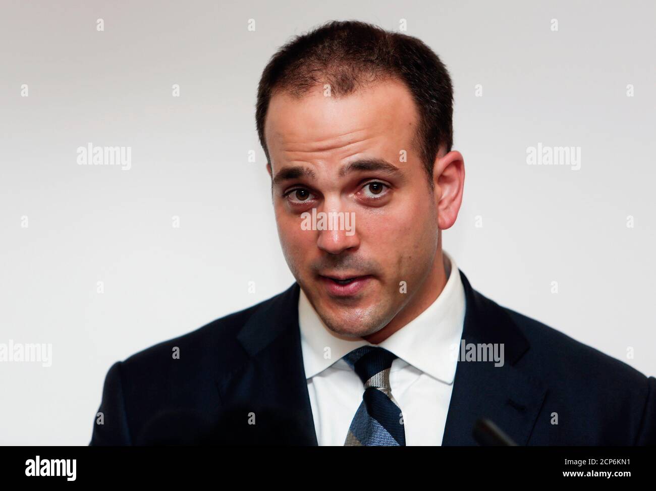 Michael Kobold, spokesperson of Gandolfini family, speaks during a news conference about James Gandolfini's death in Rome June 20, 2013. Gandolfini, the burly actor best known for his Emmy-winning portrayal of a conflicted New Jersey mob boss in the groundbreaking TV series 'The Sopranos,' died on Wednesday vacationing in Italy. He was 51. REUTERS/Yara Nardi (ITALY - Tags: OBITUARY ENTERTAINMENT) Stock Photo