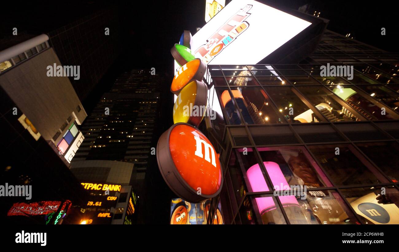 M & M store in times square , new york Stock Photo