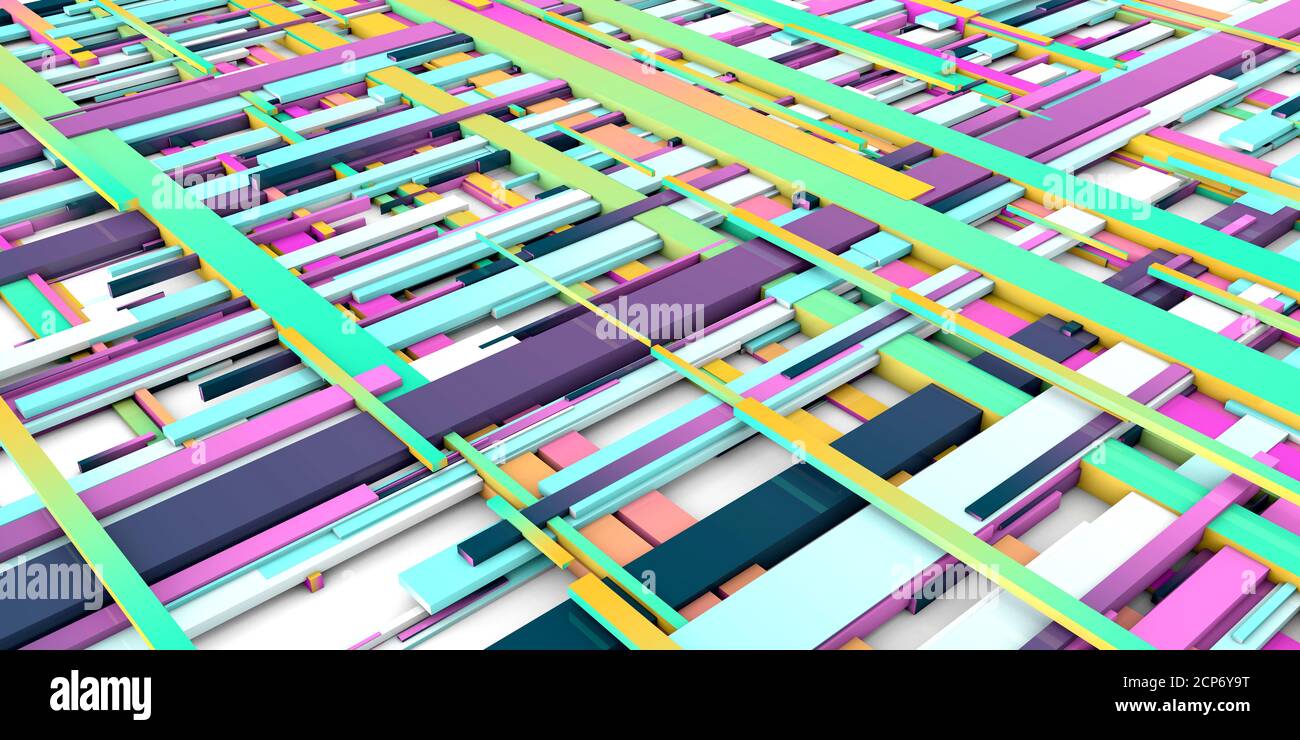 Integrated Network Abstract Background in Blue Green Yellow Stock Photo ...