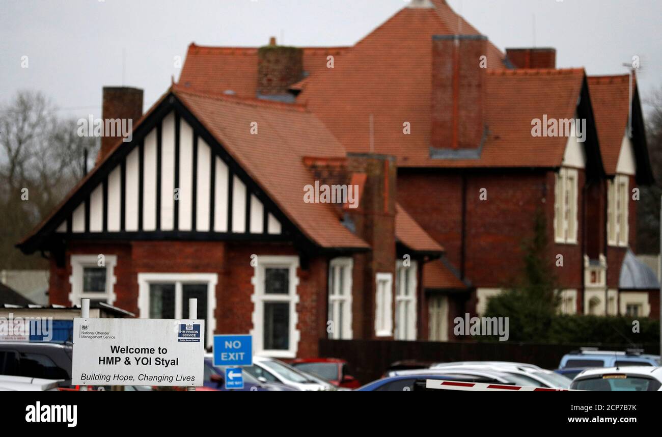A general view of the entrance to Styal Prison in Styal, Britain, January 24, 2018. REUTERS/Phil Noble Stock Photo