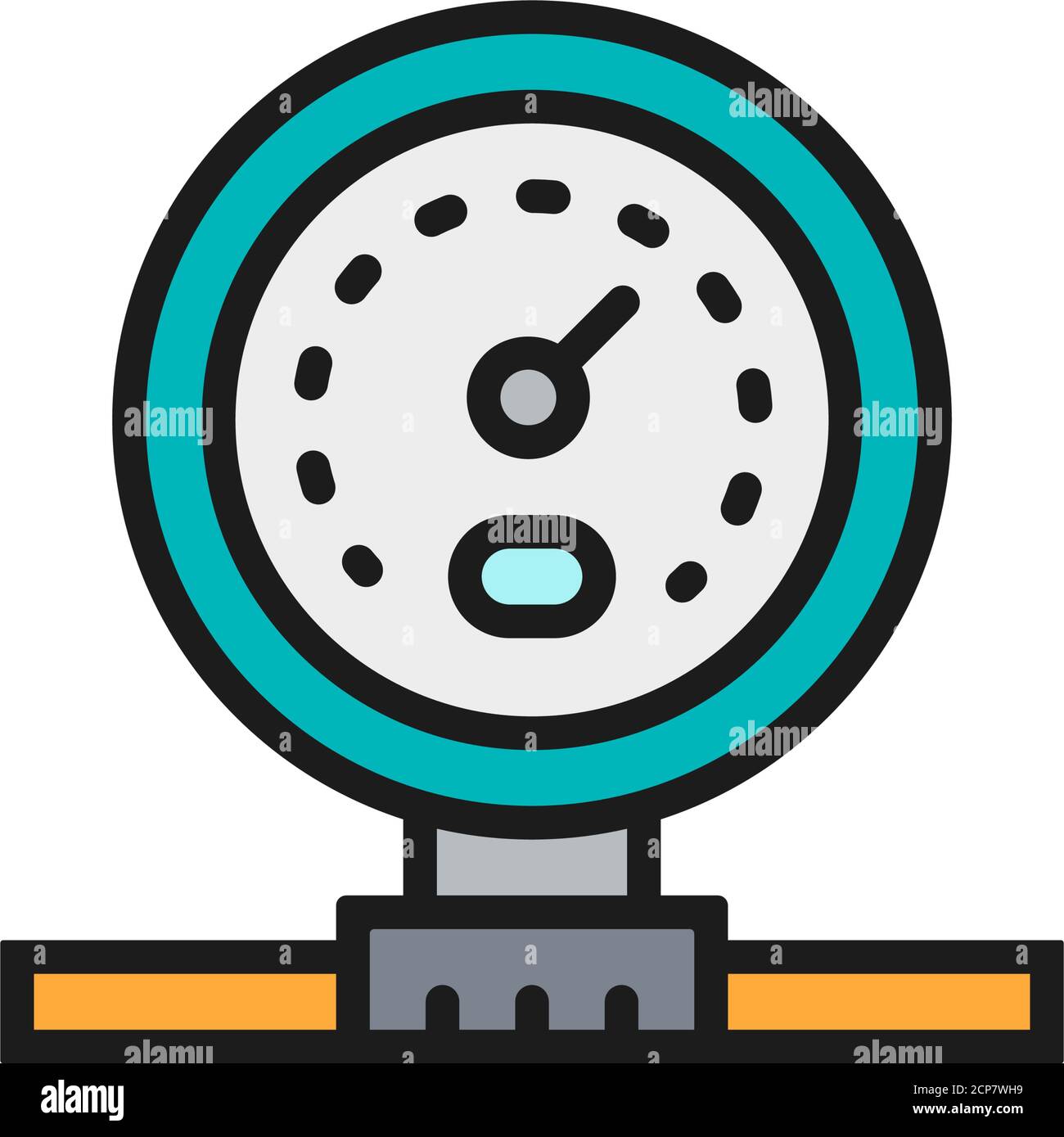 Gas pipeline or water meter flat color line icon. Stock Vector