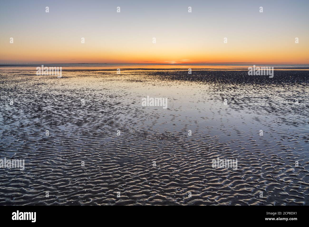 Sunrise on Hooksiel Beach, Wangerland, East Frisia, North Sea Coast, Lower  Saxony, Northern Germany, Germany, Europe Stock Photo - Alamy