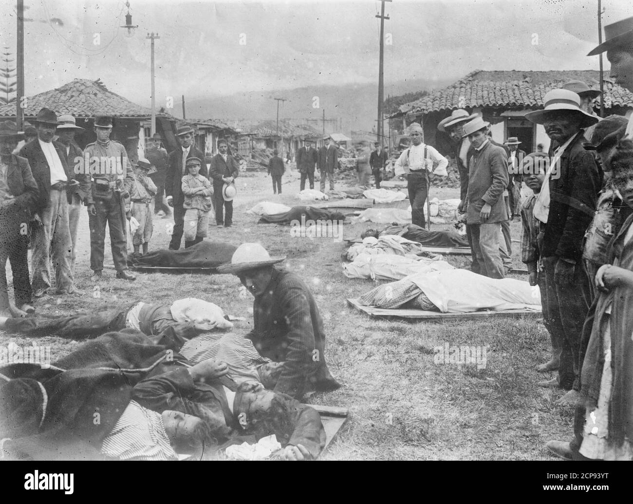 Earthquake victims. Costa Rica, May 1910 Stock Photo