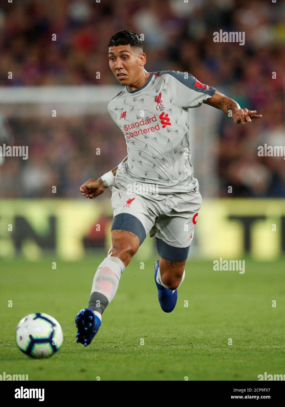 Soccer Football - Premier League - Crystal Palace v Liverpool - Selhurst Park, London, Britain - August 20, 2018 Liverpool's Roberto Firmino  Action Images via Reuters/John Sibley  EDITORIAL USE ONLY. No use with unauthorized audio, video, data, fixture lists, club/league logos or 'live' services. Online in-match use limited to 75 images, no video emulation. No use in betting, games or single club/league/player publications.  Please contact your account representative for further details. Stock Photo