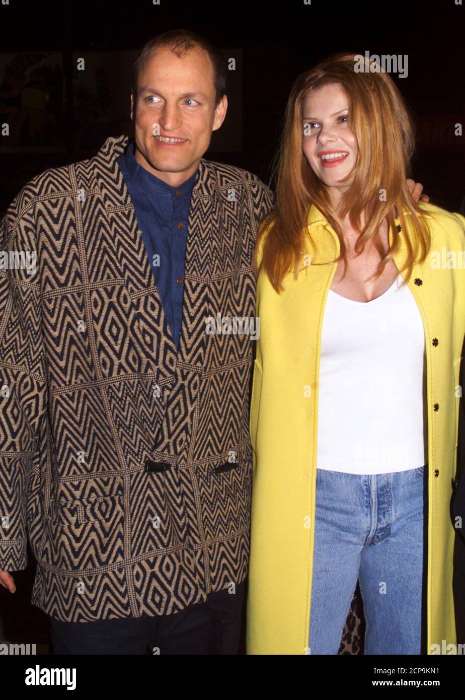 Actors Woody Harrelson and Lolita Davidovich pose for photographers as they  arrive at the premiere of their new film " Play It To The Bone" January 10  in Hollywood. The film which
