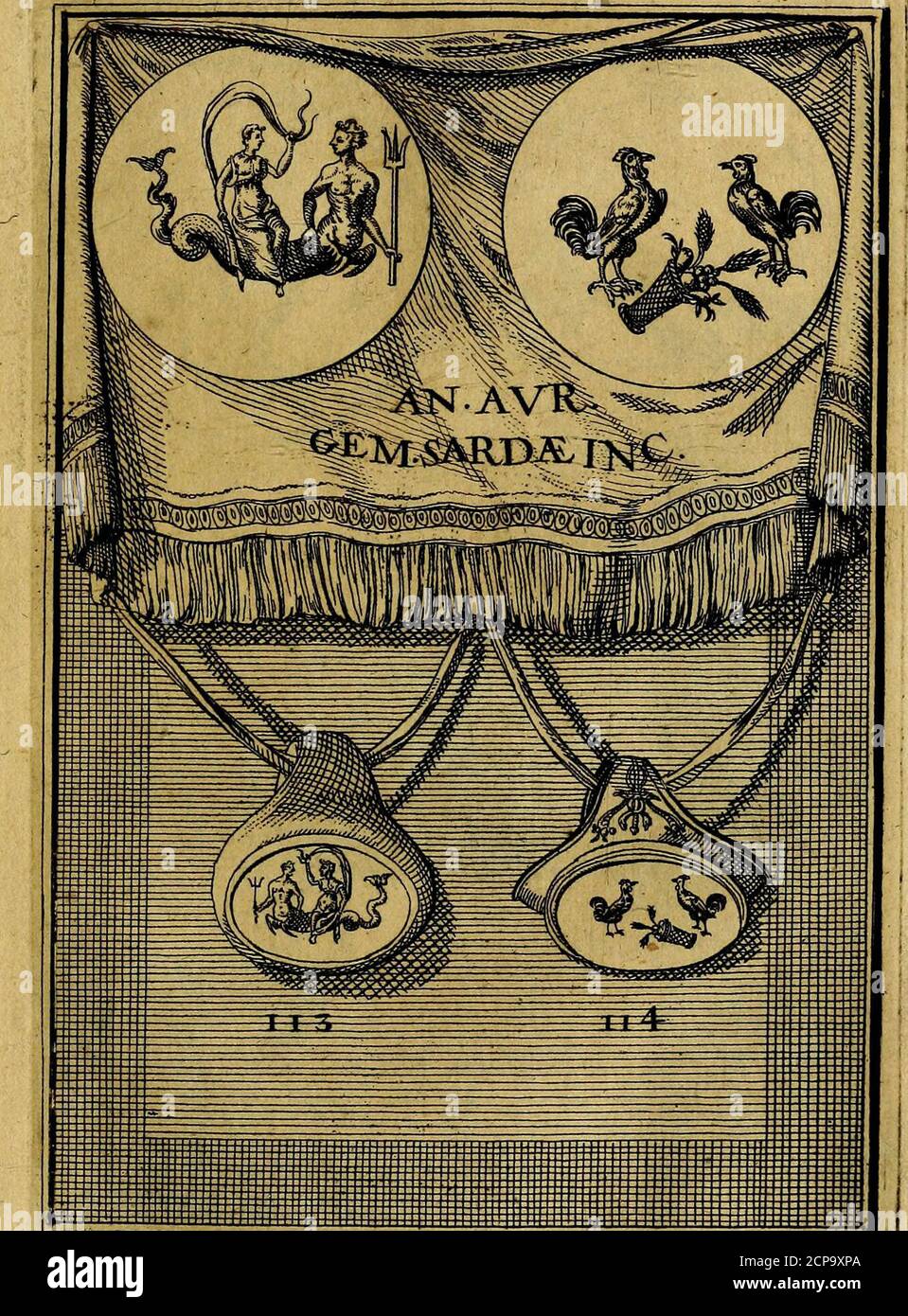 . Dactyliothecae, seu Annulorum sigillarium quorum priscos tam Graecos quam Romanos usus, ex ferro, aere, argento & auro promptuarii ... Collectis aliunde & ineditis & editis annulorum figuris auctior; . / * Stock Photo