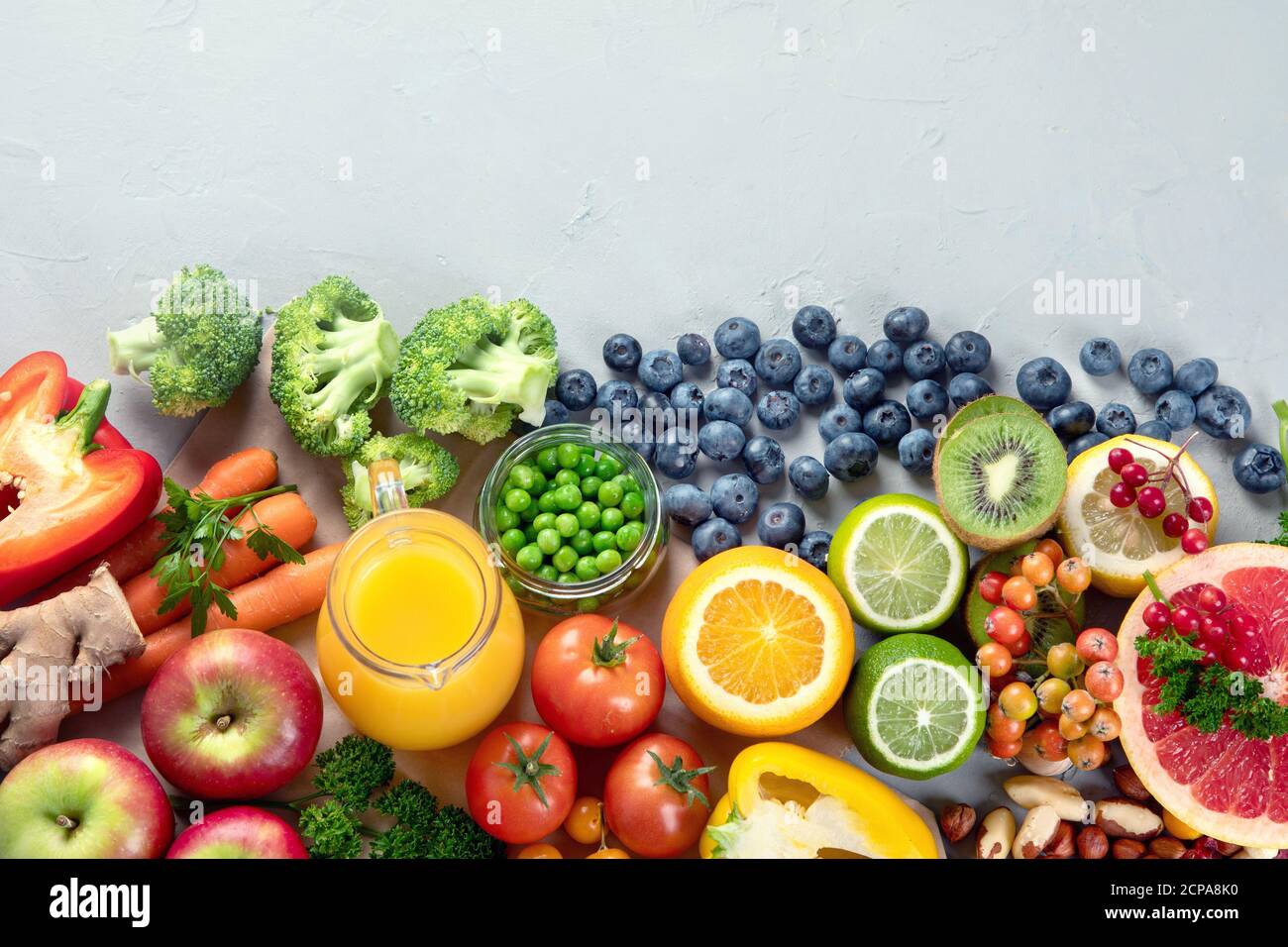 Foods high in vitamin C. Food rich in antioxidant, fiber, carbohydrates. Boost immune system and
