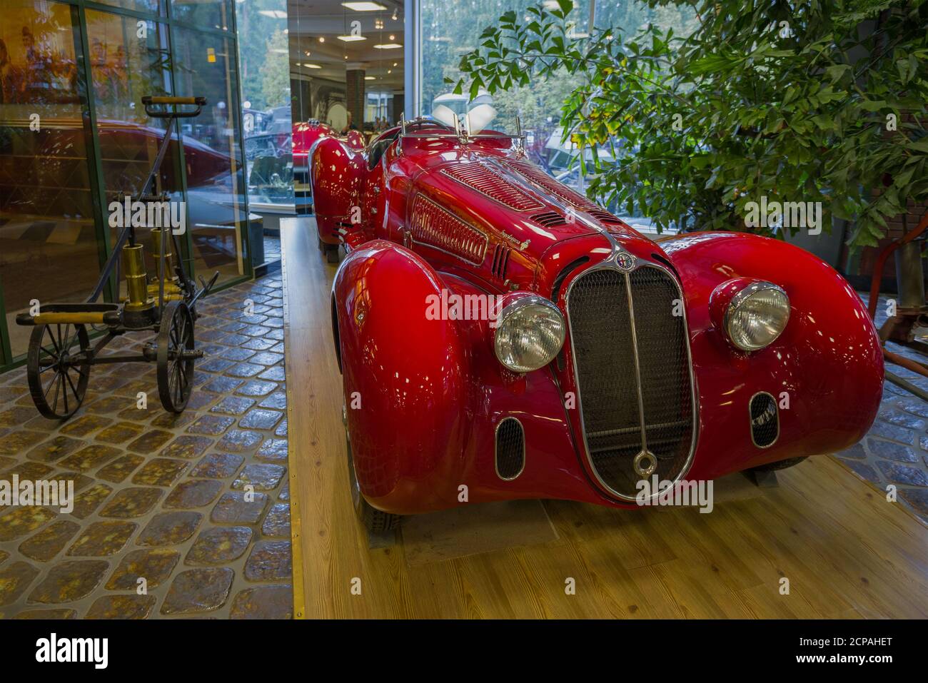 ARKHANGELSKOE, RUSSIA - AUGUST 26, 2020: Sports retro car Alfa Romeo 8C2900B in the Vadim Zadorozhny Museum of Technology Stock Photo