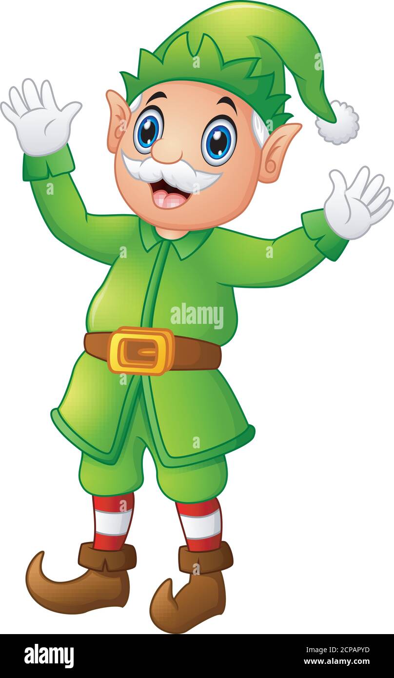 Christmas old elf waving hands Stock Vector Image & Art - Alamy