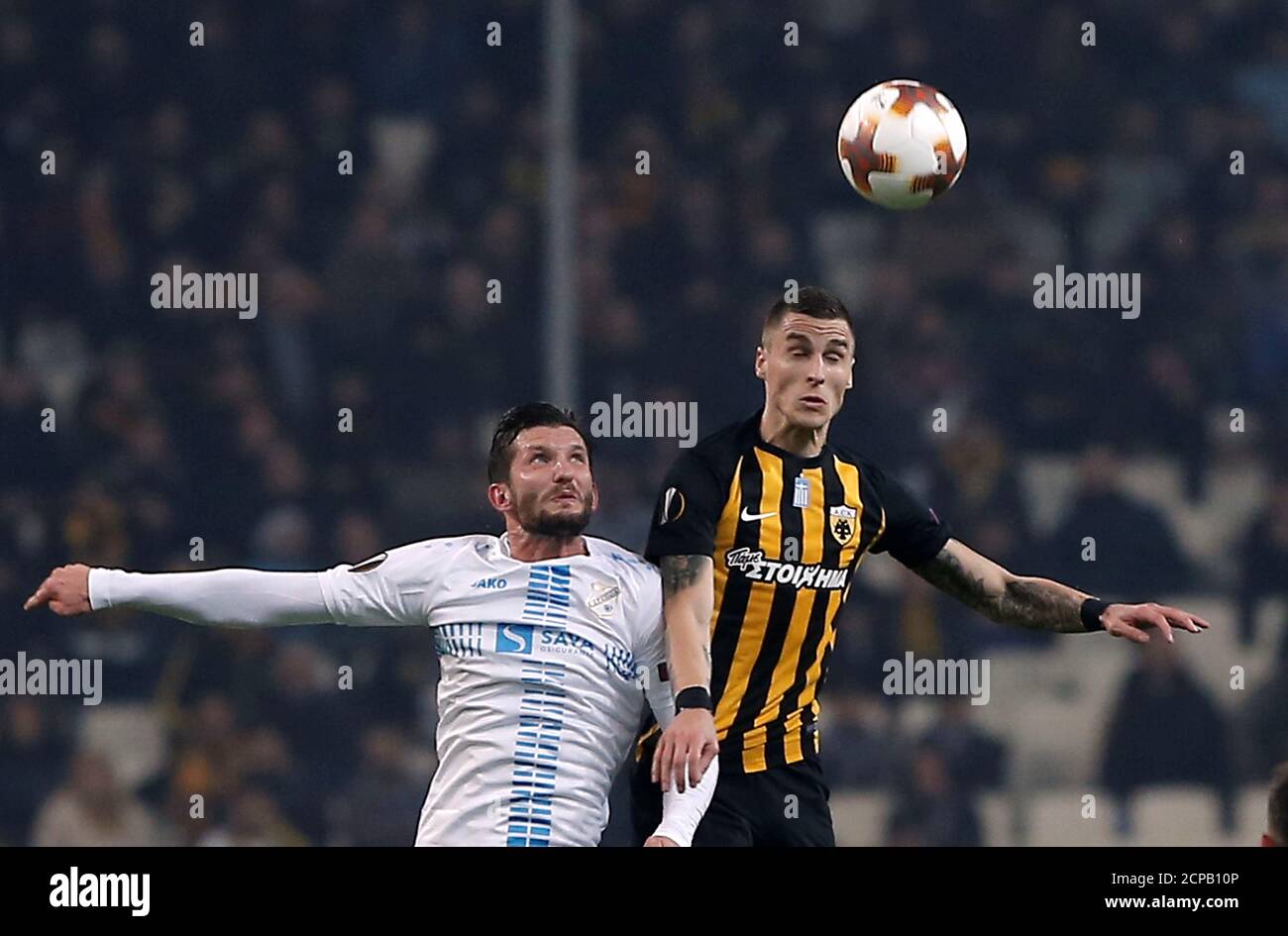 Soccer Football - Europa League - AEK Athens vs HNK Rijeka - OAKA Spiros  Louis, Athens, Greece - November 23, 2017 AEK's Ognjen Vranjes in action  with Rijeka's Alexander Gorgon REUTERS/Alkis Konstantinidis Stock Photo -  Alamy