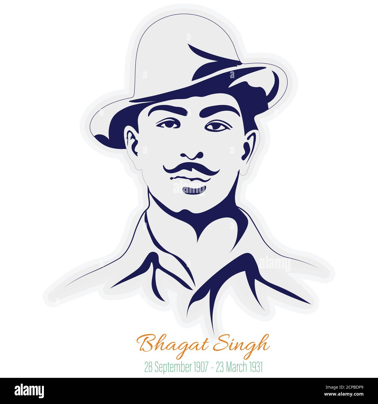 Vector illustration of indian sikh freedom fighter Bhagat Singh. A Nation  Hero and Freedom Fighter Stock Vector Image & Art - Alamy