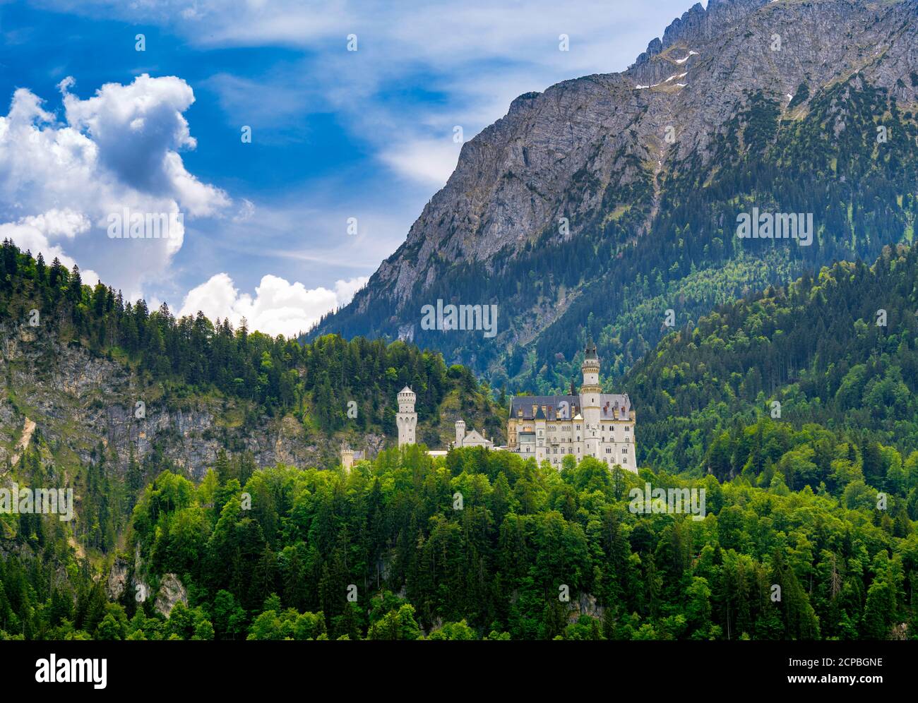 Neuschwanstein Castle, Schwangau near Füssen, Swabia, Bavaria, Germany Stock Photo