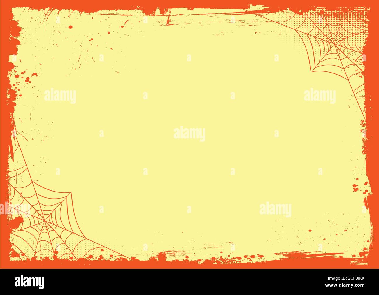 The Vector horizontal Halloween banner blank yellow template background ...