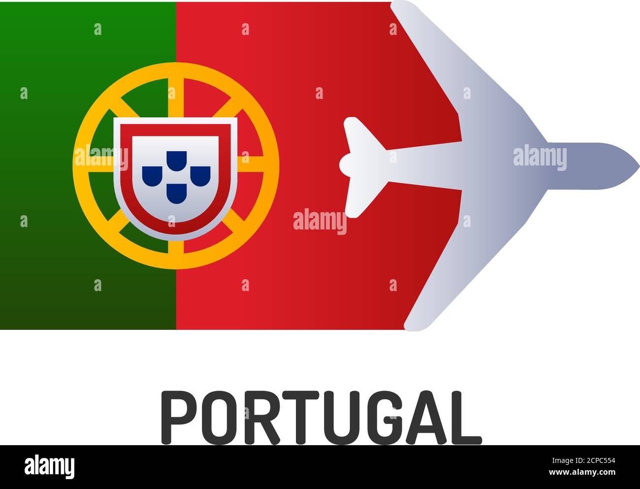Flag of Portugal color line icon. Airline network. International flights. Popular tourist destination. Pictogram for web page, mobile app, promo. UI Stock Vector