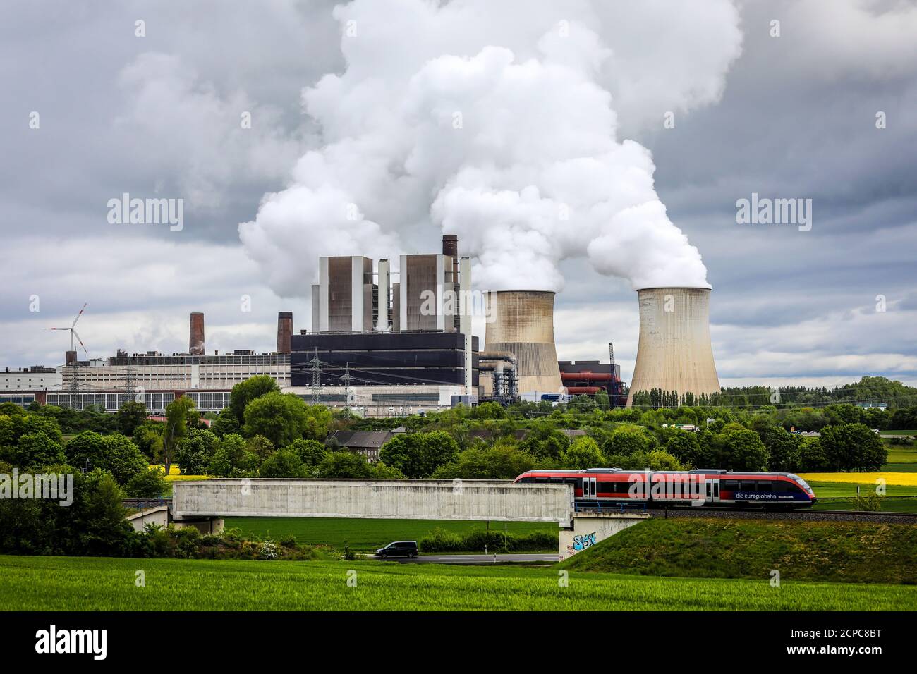 RWE Weisweiler lignite-fired power station, Eschweiler, Rhineland, North Rhine-Westphalia, Germany Stock Photo