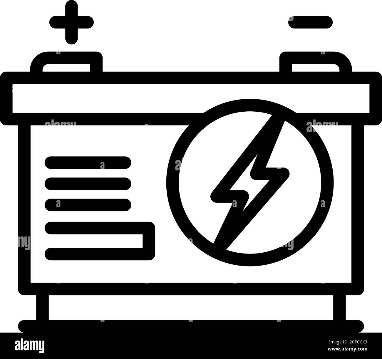 Alkaline car battery icon, outline style Stock Vector