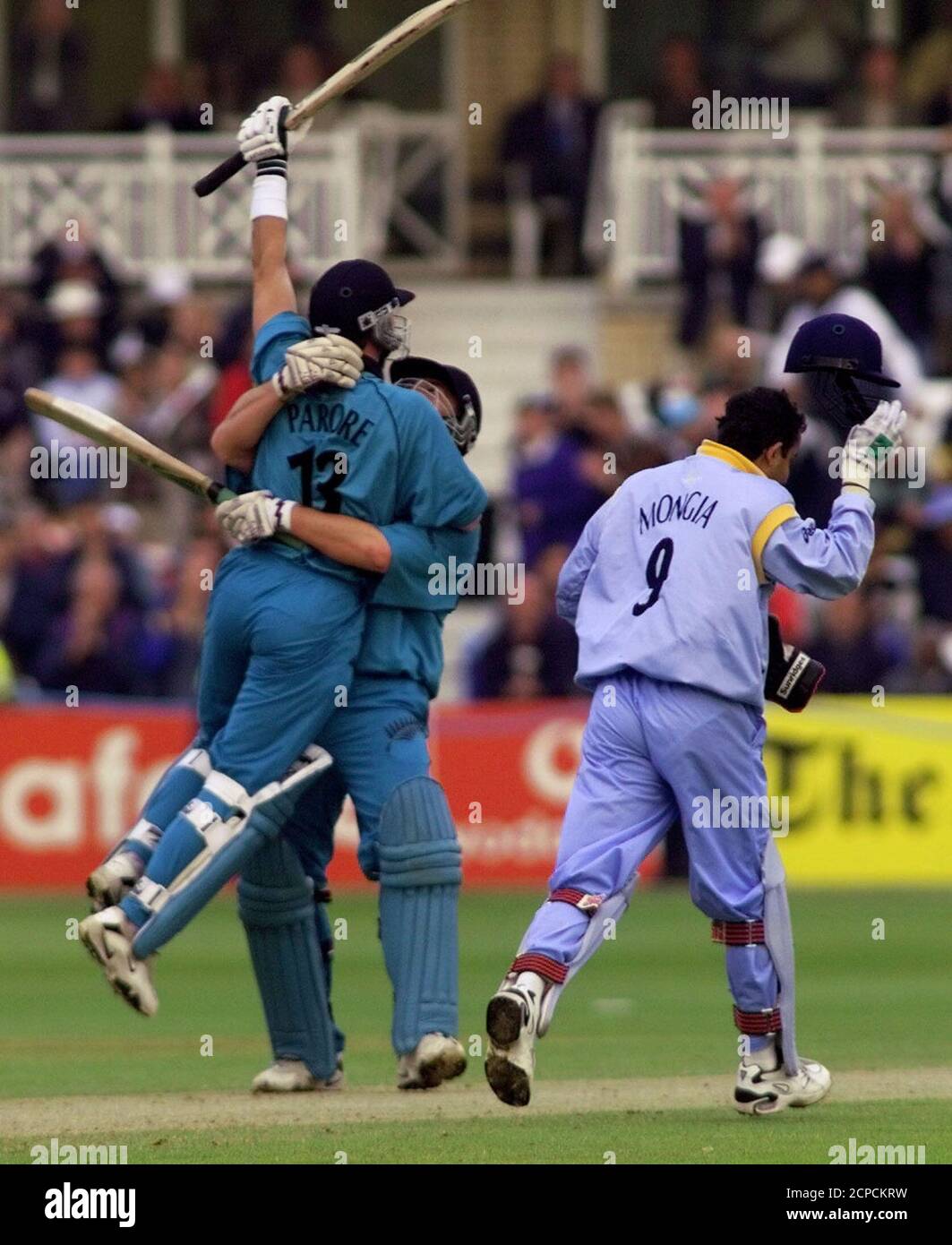New Zealand Batsman Adam Parore Celebrates With Team Mate Roger Twose As India S Nayan Mongia Leaves The Field At Trent Bridge Nottingham June 12 The Match Between New Zealand And India Was New Zealand Batsman Adam Parore Celebrates With Team Mate Roger Twose As India S Nayan Mongia Leaves The Field At Trent Bridge Nottingham June 12 The Match Between New Zealand And India Was