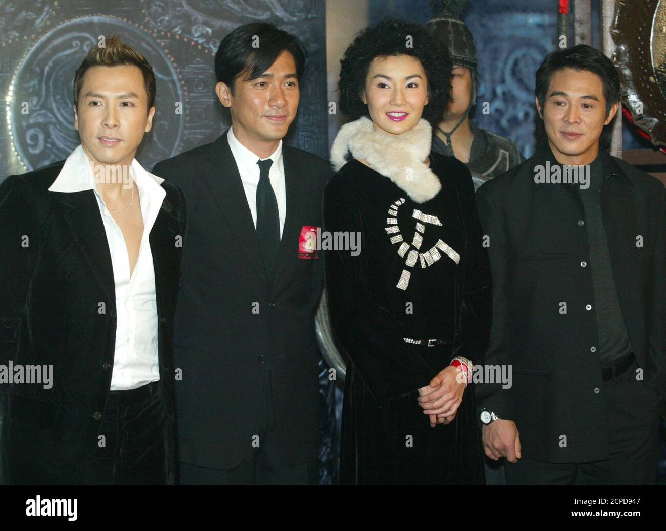 From R L Hong Kong Movie Stars Jet Li Maggie Cheung Tony Leung And Donnie Yen Pose At The Primere Of Movie Hero In Hong Kong December 18 02 Hero Tells A Story