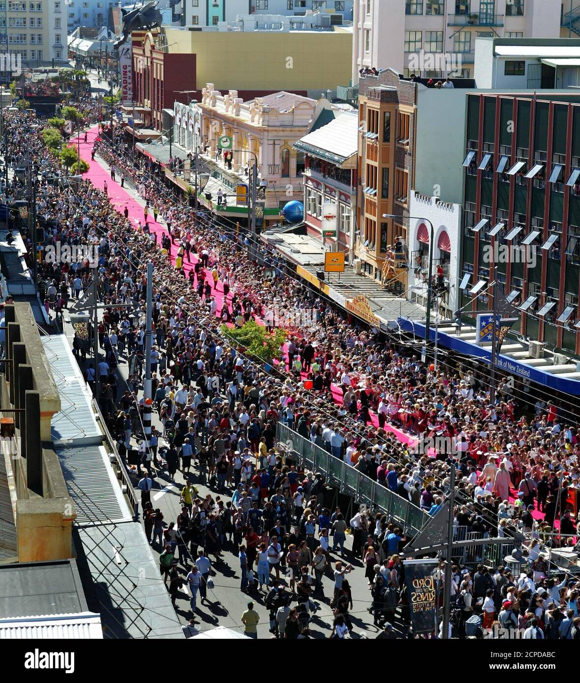 The crowd surrounds the red carpet down Courtenay Place in Wellington for  the worldwide premiere of the third and final film in the Lord of the Rings  triolgy, The Return of the