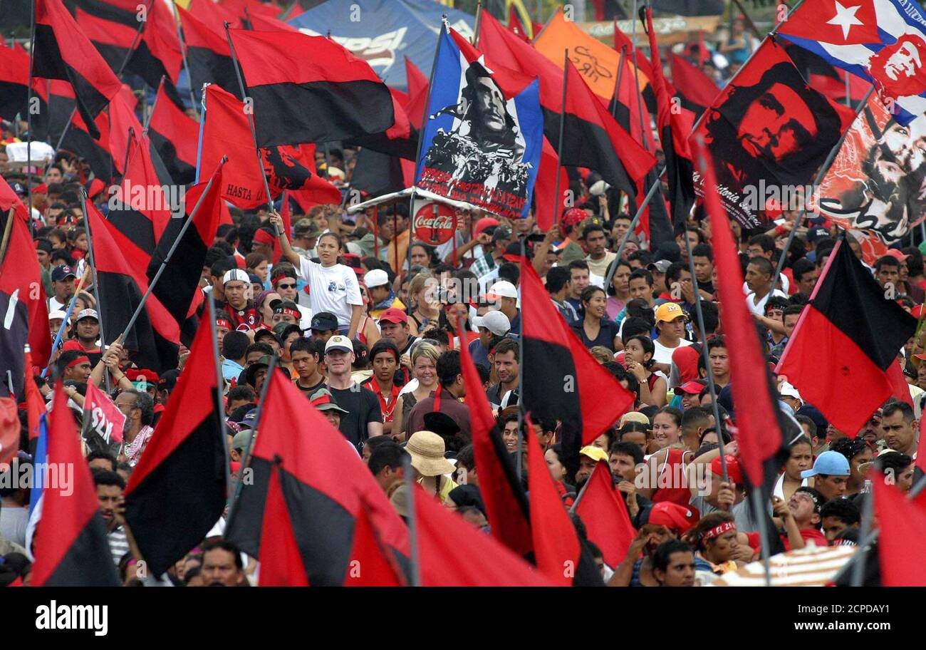 Sandinistas supporters participate in a 25th anniversary celebration of their victorious 1979