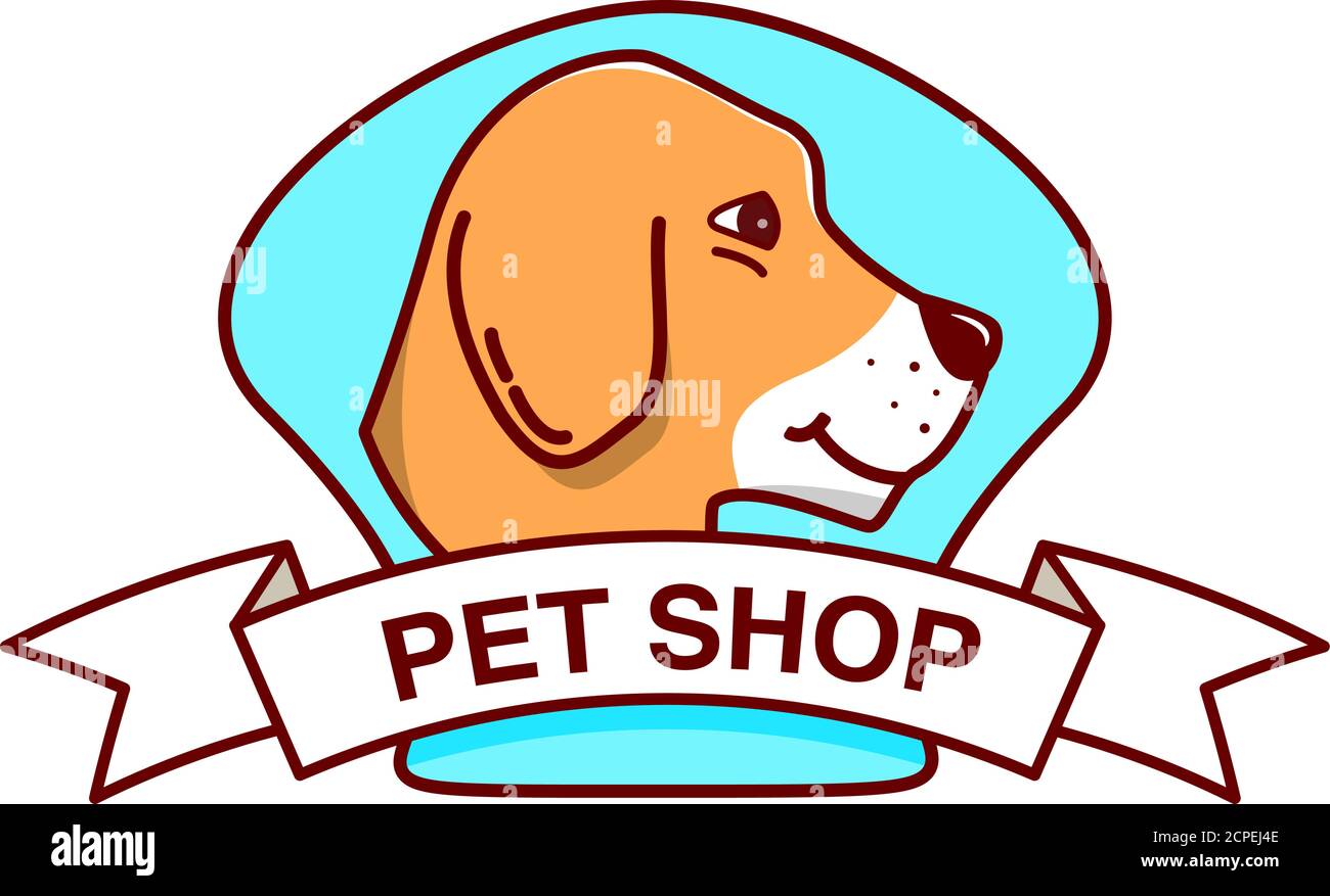 Pet shop. Dog beagle animal. Cartoon character. Stock Vector