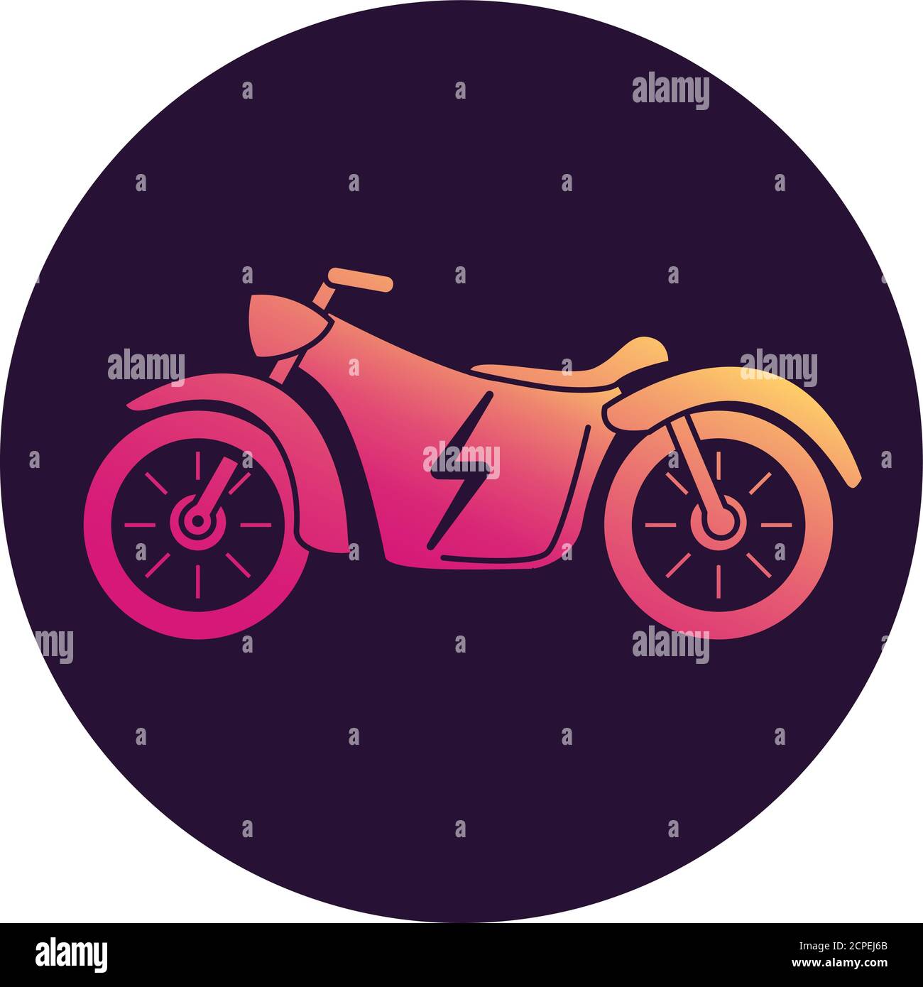 Electric motorcycle icon . Clean vehicle. Flat vector. Stock Vector