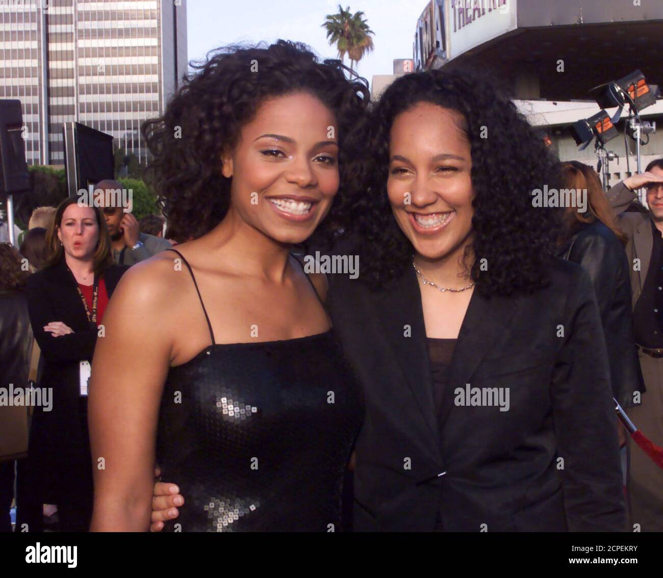 Actress Sanaa Lathan (L) star of the new film "Love and Basketball" poses  with the film's writer and director Gina Prince-Bythewood, as they arrive  at the film's premiere April 16 in Hollywood.