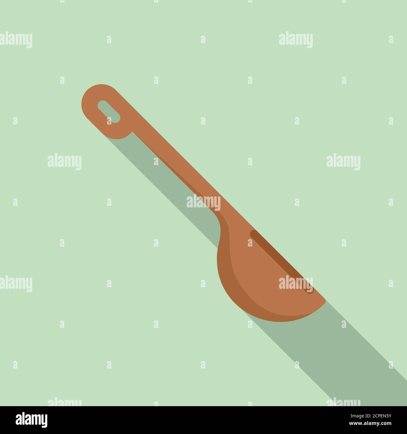Sauna wood spoon icon. Flat illustration of sauna wood spoon vector icon for web design Stock Vector