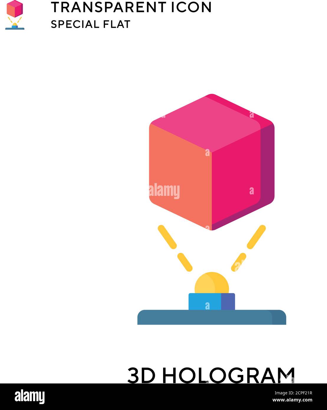 3d hologram vector icon. Flat style illustration. EPS 10 vector. Stock Vector